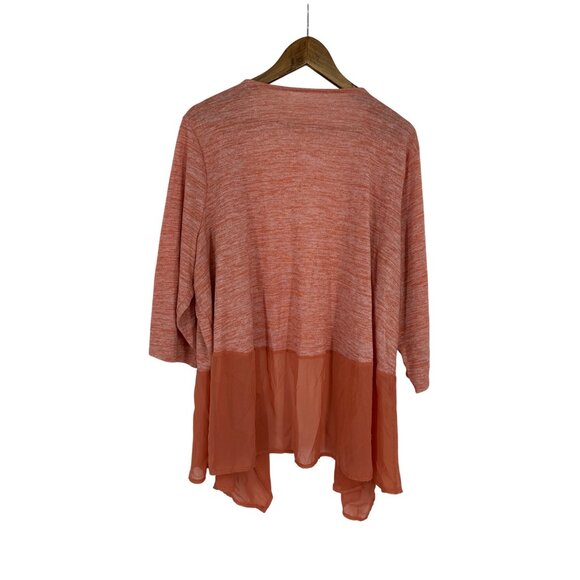 Lane Bryant 3/4 Sleeve Open Front Lightweight Cardigan With Sheer Hem Size 22/24 - Picture 4 of 6